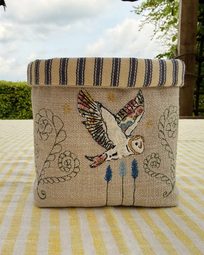 Barn Owl Fabric Pot