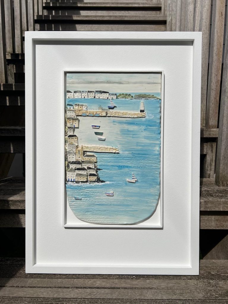 Pier View St Ives - Porcelain Painting 